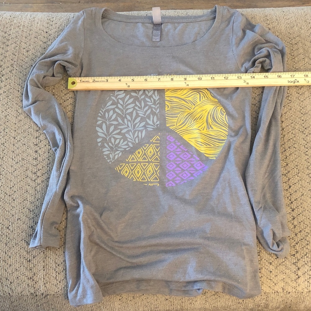 Next Level Apparel Gray Long Sleeve Tee with Graphic